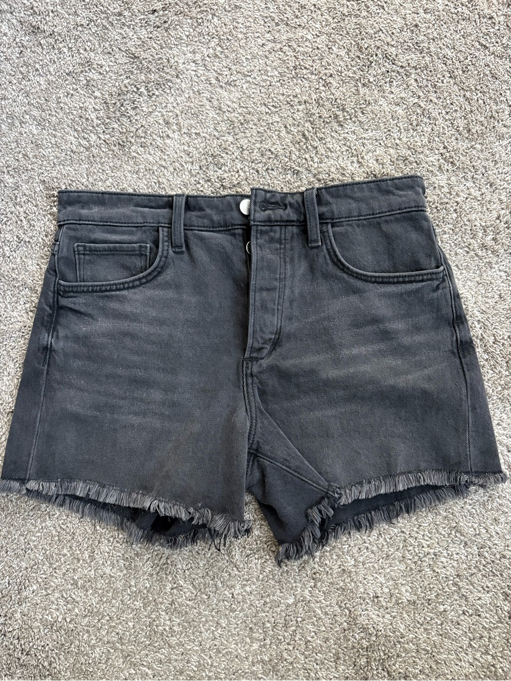 Joes Jeans Black Frayed Hem High-Rise Women's Shorts